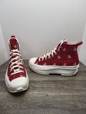 CONVERSE Run Star Hike Hi Platform Rose Cross Stitch Women Sz 10 Shoes Sneaker